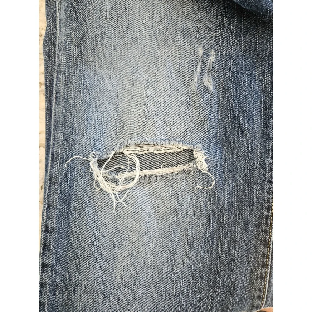 Distressed American Eagle Mens Skater Boot Jeans 36x32 Blue Distressed Bootcut
